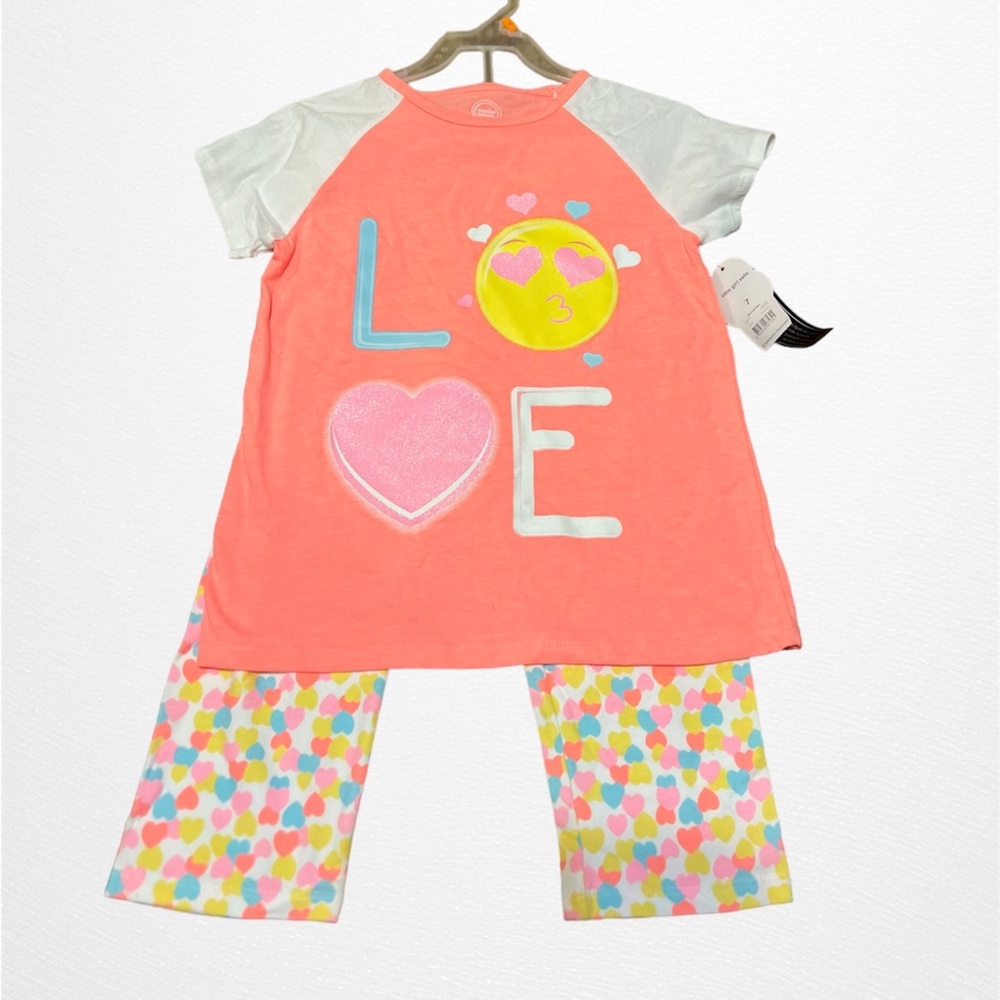NWT girls matching set! Size 7. Wonder nation , peach and white